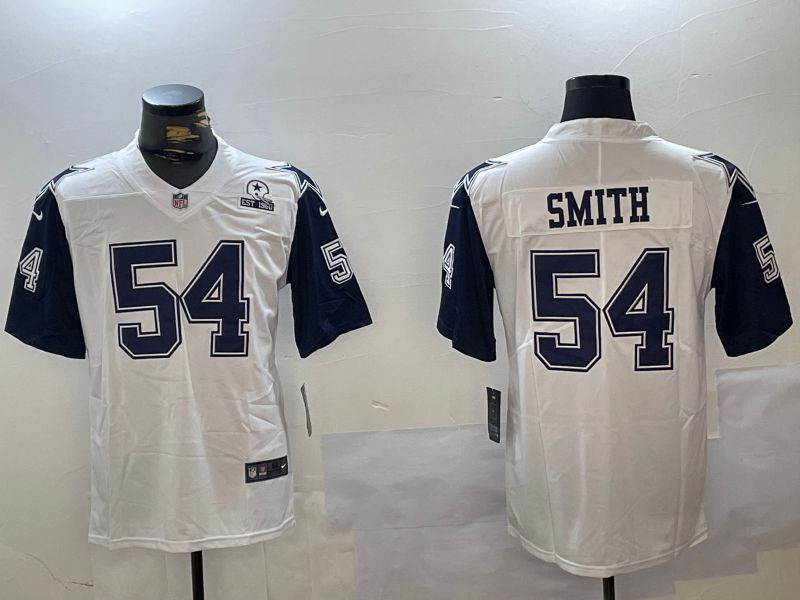 Men Dallas Cowboys #54 Smith White 2024 Nike Vapor Limited NFL Jersey style 3->dallas cowboys->NFL Jersey